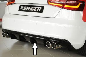 Rieger rear skirt insert black glossy fits for Audi A3 8V