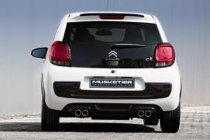 Musketier rear apron dual exhaust system  black look Citroen fits for Citroen C1-II