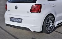 Rieger rear apron carbon look for sport end pipe left  fits for VW Polo 6R